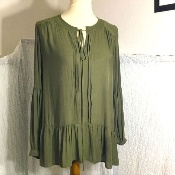 RO & DE Green Peasant Top Size M - Picture 2 of 9